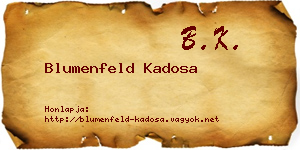 Blumenfeld Kadosa névjegykártya