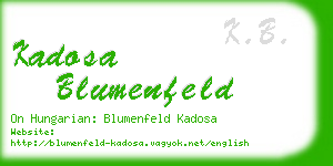 kadosa blumenfeld business card
